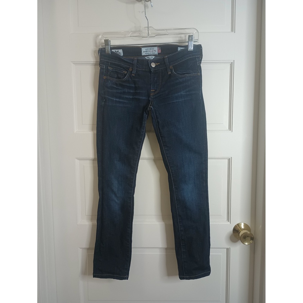 Lucky Brand Charlie Skinny Jeans Womens 00/24 Blue White Oak Denim USA